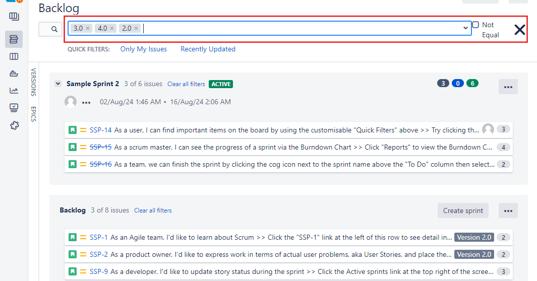 Exclusion Available – Jira / Atlassian app feature by Vamhi