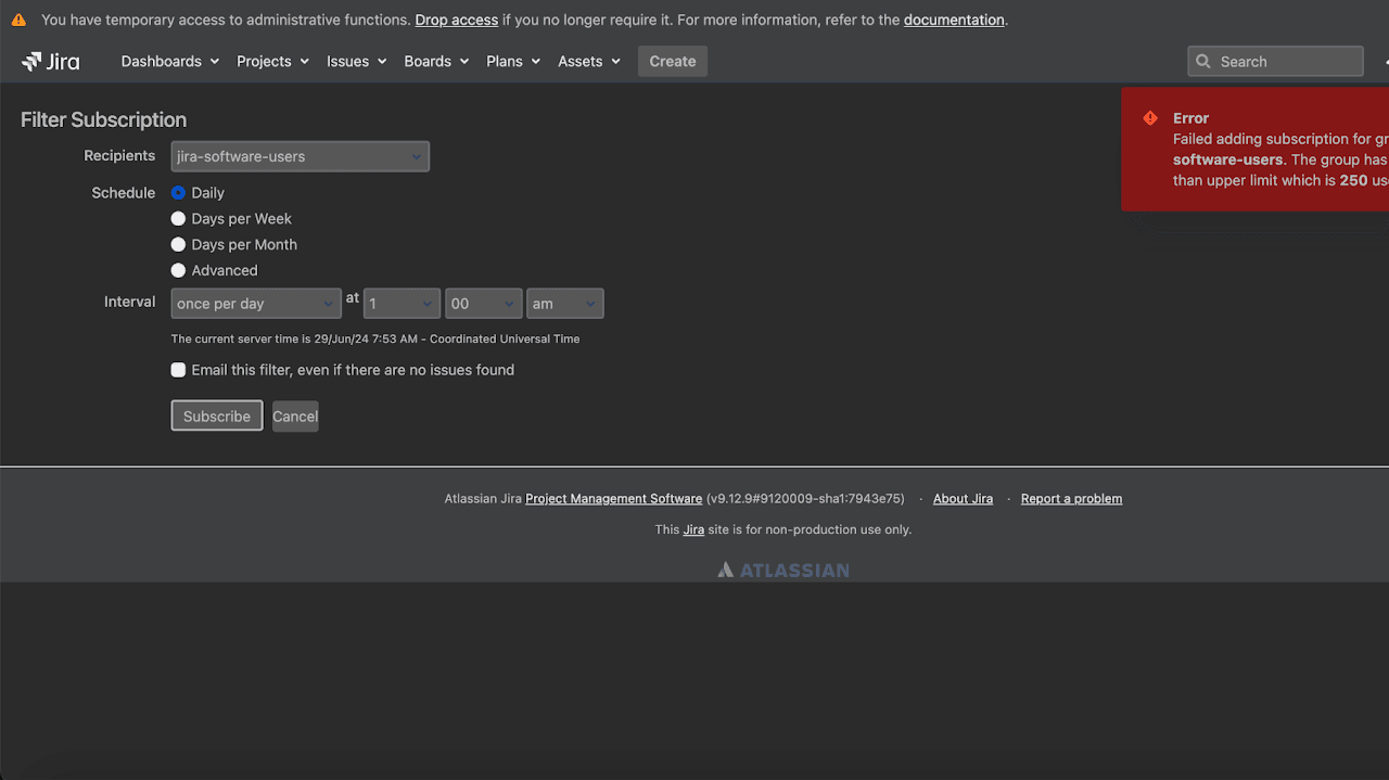 Restrict Large Group Subscriptions – Jira / Atlassian app feature by Vamhi